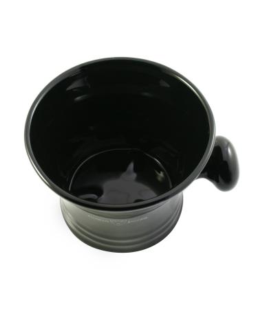 Edwin Jagger Ebony-Black Porcelain Shaving Bowl with Handle - Buy Online on GoSupps.com