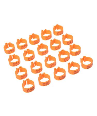 Housoutil 100 Pcs Pigeon Anklet Labels African Grey Parrot Leg Ring Pigeon Foot Ring Quail Pigeon Gear Baby 1.3X1.3CM Orange