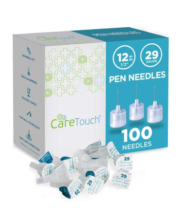 Care Touch Pen Needles 29 Gauge, 1/2 Inch, 12.7mm (Pack of 100)