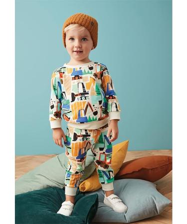 EULLA Baby Boy Digger Jumper | Long Sleeve Beige Sweatshirt | Cotton Casual Tops | 12-24 Months - Buy Online on GoSupps.com