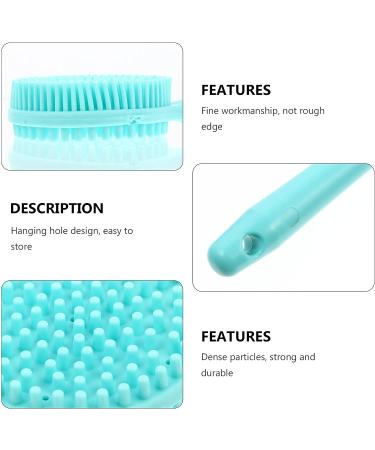 Healifty Silicone Handle Cleaner Brush - Shower Exfoliator & Back Massager | Double-Sided Body Scrub for Kids | Portable Bath Skin Brushing Tool - Sky-blue - Buy Online on GoSupps.com