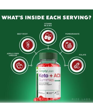 Simply Lean Keto + ACV Gummies - 2 Pack for Advanced Weight Loss | Maximum Strength 120 Gummies for Effective Keto Support - Buy Online on GoSupps.com