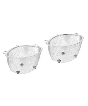 Alipis 2 Pcs Drain Basket Filter Strainer Triangular Sink Basket for Kitchen Metal Basket Hanging Dishcloth 19X13X10CMx2pcs Silverx2pcs