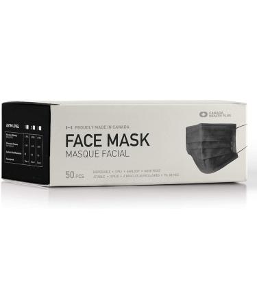 Canada Health Plus Level 3 Black Mask (Made in Canada) - Buy Online on GoSupps.com