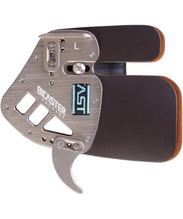 Bicaster Archery Finger Tab - Left Handed Genuine Leather + Aluminum Plate - Adjustable for Recurve Bow - Medium Silver - Buy Online on GoSupps.com