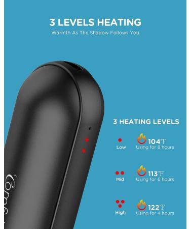 Comfytemp Hand Warmer, Rechargeable Hand Warmer 9000mAh/5200mAh/4500mAh, 3 Level Adjustable, 360 Emit Heat, Camping & Outdoor & Winter & Therapy Black 4500mAh 2 Packs - Buy Online on GoSupps.com