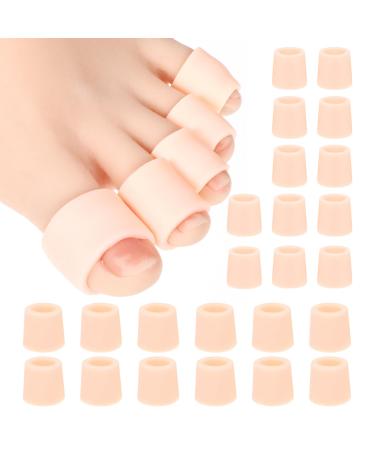 30 Pcs Pinky Toe Protector Gel Toe Protectors Tubes Sleeves Open Toe Sleeve Toe Covers with Holes Protect Toe from Rubbing Ingrown Toenails Corns Blisters and Other Painful Toe Problems