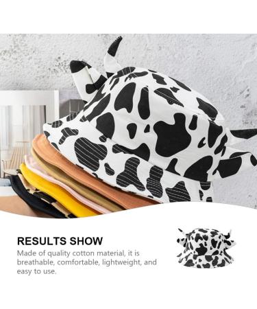 SOIMISS Cow Bucket Hat Reversible Fisherman-Cap with Cute Horn Ears Cotton Summer Sun Cap Hat for Women Teen Girl - Buy Online on GoSupps.com