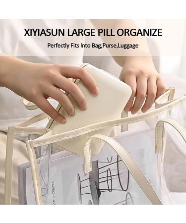 Large Pill Organizer - Portable 8 Compartment Travel Medication Box for Vitamins & Supplements - Oversized Green 5.5"x3.5"x2 - Buy Online on GoSupps.com