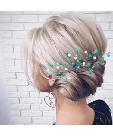 ISLHJDD Bridal Diamante Emerald Green Green Hair Accessories Bridesmaid Hair Accessories Wedding Hair Accessories Vine Crystals Hair Ornament Hair Vines Decorative Hair Accessories for Brides Girls - Buy Online on GoSupps.com