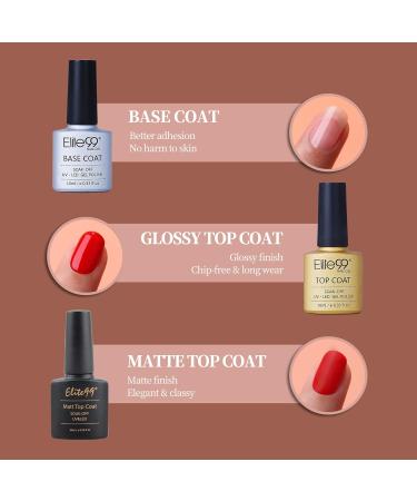 Elite99 Gel Nail Polishes Set- 8 Pack Gel Nail Kit Nude Pink Glitter Gel Polish Set Soak Off UV LED Nail Gel Manicure Kit DIY Home Salon Nail Art Top Coat Base Coat Matte Top Coat C004 - Buy Online on GoSupps.com