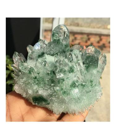 Natural Crystal Rough Stone Crafts Natural Green Ghost Phantom Quartz Crystal Cluster Specimen Wedding Decoration Aquarium