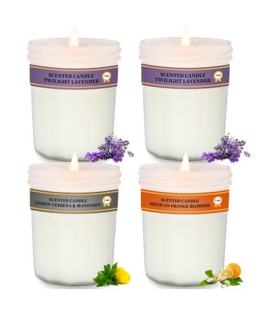 4 Pack Candles for Home Scented, Aromatherapy Candles Gift for Women, 30 oz 210 Hour Long Lasting Jar Candles, Soy Wax Candles Set for Birthday Mother's Thanksgiving Christmas Day Present Glass Jar Candles-A 4