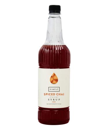 Simply Spiced Chai Syrup Vegan & Nut Free Flavoured Syrup for Coffee Cocktails & Baking (1 Litre) - Buy Online on GoSupps.com