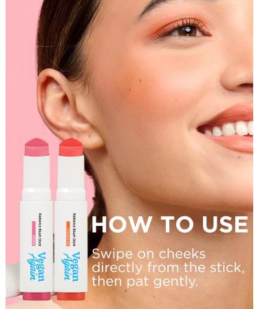 TOUCH IN SOL Vegan Again Radiance Blush Stick in Berry - Hydrating Multi-Use Makeup Stick with Vegan Collagen - Sheer & Bright Dewy Glow - Cruelty-Free - 0.29oz - Buy Online on GoSupps.com