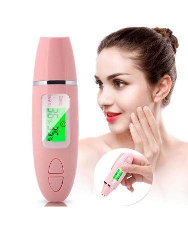 Skin Tester Face Moisture Dector Prcision Skin Sensor Analyzer Fluorescence Dector For Face Mask Sheet Body Moisture For Ipl/Systems Tester For Home Use And Salon Pink