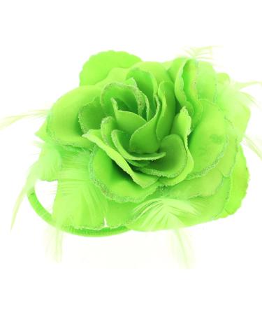 Topkids Accessories Rose Flower Hair Clip Hairband Floral Corsage Fascinator Hair Band Aligator Beak Grip for Women & Girls Wedding Prom Party Special Occasion (Neon Green) - Buy Online on GoSupps.com
