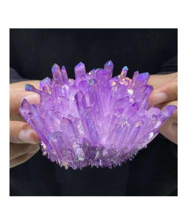Amethyst 1pc Quartz Crystal Purple Rainbow Titanium Cluster 300G