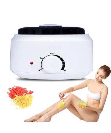 Wax warmer set built -in thermal safety control and removable pot 6 hard wax beans with different taste home waxing for women/men wax hater (white honey) white honey