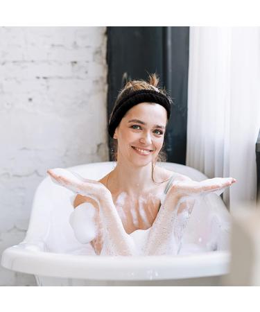 AMCAMI 9 Pcs Spa Headband & Wristband Set - Microfiber Makeup Hair Band & Facial Skincare Towels for Women & Girls - Black - Buy Online on GoSupps.com