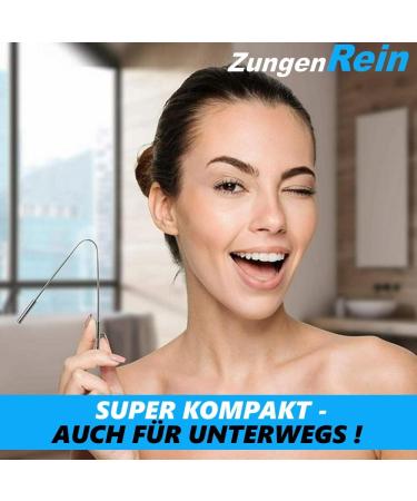 ZungenRein Tongue Cleaner Set of 2 - Antibacterial Tongue Scraper & Brush for Bad Breath | Ayurveda - Buy Online on GoSupps.com