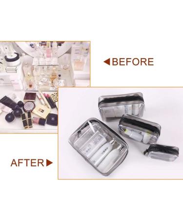 Meowoo Clear Cosmetic Bag Set - Waterproof PVC Toiletry Pouch for Travel & Bathroom Organizing (4 Pcs, Transparent) - Buy Online on GoSupps.com