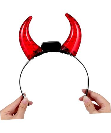 LIFKOME Devil Horns Headband Led Devil Ears Headband Glow in the Dark Halloween Devil Costume Accessory for Themed Party Cosplay Hairband Red - Buy Online on GoSupps.com