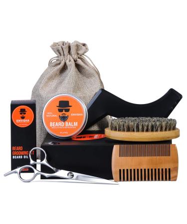 Sweet Carrot Bart Care Set Bart Care Set including Beard Balm (60g) Bart l (30ml) BartSchablon Bartbrush Bartscher Bartkamm with travel bag and travel box gift set for men