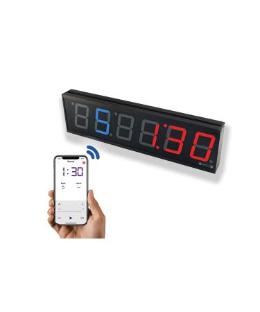 GymNext Flex Timer - Home Edition - Bluetooth App-Controlled LED Interval Timer with Medium 2.3 Digits for Crossfit, Tabata, HIIT, EMOM, MMA, Boxing, Interval Training, Circuit Training, and More