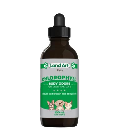 Pet Water Additive for Dogs & Cats Fight Bad Breath & Body Odors Natural Oral Care Liquid Chlorophyll 100ml GMO Free Gluten Free Alcohol Free Sugar Free - Made in Canada