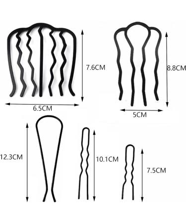 5 Piece Hair Comb Slides Set for Women | Decorative Hair Accessories - Updo Bun, Hairstyles - Buy Online on GoSupps.com