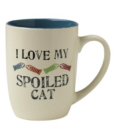 PetRageous 13073 Spoiled Cat Stoneware Mug 4-Inch Diameter and 5-Inch Tall Mug with 24-Ounce Capacity and Dishwasher and Microwave Safe, Natural Multi