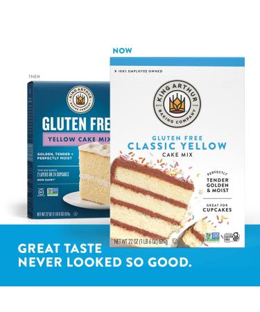 King Arthur Gluten-Free Yellow Cake Mix - 22 oz | Non-GMO, Certified Kosher, Non-Dairy - Buy Online on GoSupps.com