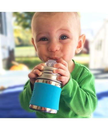 Pura Kiki Newborn Baby Bottle Gift Set - BPA-Free Stainless Steel - Anti-Colic Silicone Feeding Set for Breastmilk & Formula - 5 oz Aqua & Pink - Buy Online on GoSupps.com