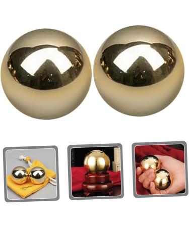 Beaupretty 2-Pack Brass Baoding Fitness Balls - Small Smooth Gym Massage Balls for Healthcare & Relaxation - Buy Online on GoSupps.com