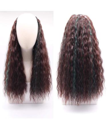 Shop U-Shaped Long Curly Wig - Fluffy Natural Waves & Dark Brown Highlights | Cute & Volumizing eCommerce Hair Solutions - Buy Online on GoSupps.com