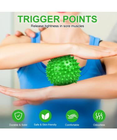 Uraqt Fascia Ball Set - Small Hedgehog Massage Balls for Muscle Tension Relief | Green & Red Knobbed Massage Balls for Feet Back Neck Hands - Buy Online on GoSupps.com