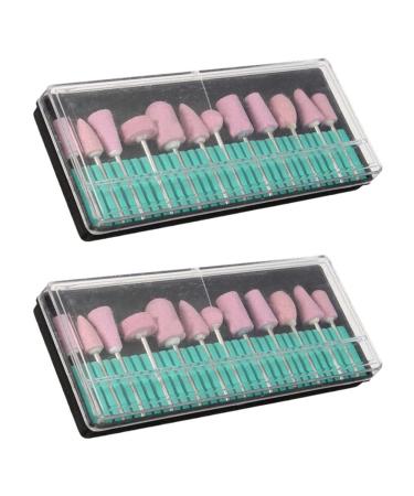 Bonkshire 24 Pieces Professional Polishing Grinding Tools Nail Art Ceramic Drill Bits