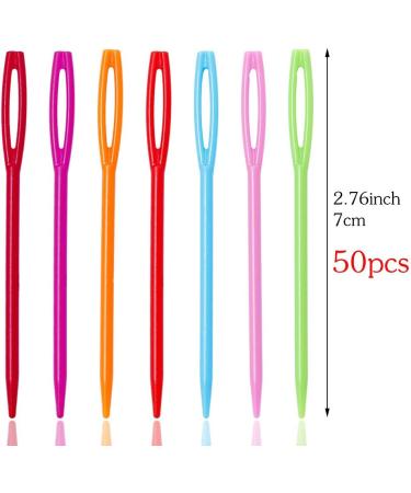 50 Pcs Large Eye Plastic Needles - 2.7inch/7cm - Sewing, Darning & Tapestry Needles for Kids and Crafts - Buy Online on GoSupps.com