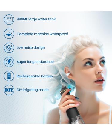 EnjoyNest Electric Ear Wax Removal Kit - Ear Cleaning Tool with 4 Pressure Modes for Adults & Kids - Home Use DIY Ear Irrigation Flushing System - Black - Buy Online on GoSupps.com