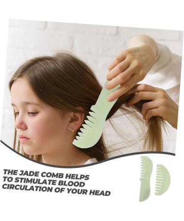 Buy Magiclulu Jade Kamm - 2 Pieces Jade Massage Comb for Scalp & Head Acupuncture | Best International Shipping - Buy Online on GoSupps.com