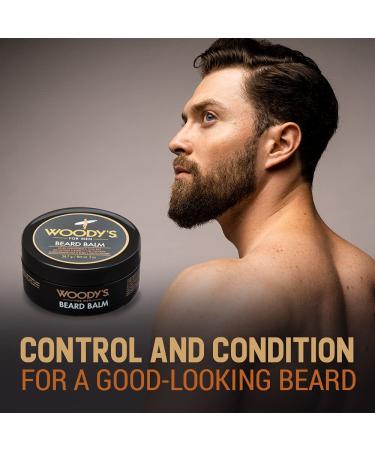 Woody's 2-in-1 Beard Balm & Conditioner - Coconut Oil Panthenol Beeswax - 2 Oz for Stylish Facial Hair - Buy Online on GoSupps.com