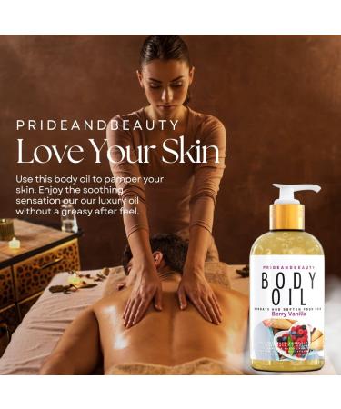 PrideandBeauty After Shower Oil. Skin Hydrating Oil. Body Oil Scented. Body Oils For Women Dry Skin. (Vanilla Buttercream) (8 OUNCES Berry Vanilla) - Buy Online on GoSupps.com