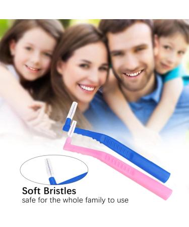 L-Shaped Interdental Brushes - 5 Pack for Effective Plaque Removal | Ideal for Braces & Between Teeth | Pink Cups - Buy Online on GoSupps.com