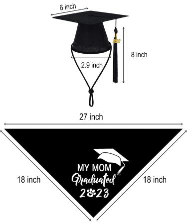 JOTFA 2023 Dog Graduation Bandana and Dog Graduation Cap with 2023 Black Tassel for Graduation Gift 2023 Graduation Party Supplies (Dog Graduation Cap & Bandana) Black Dog Graduation Cap & My Mom Graduated - Buy Online on GoSupps.com