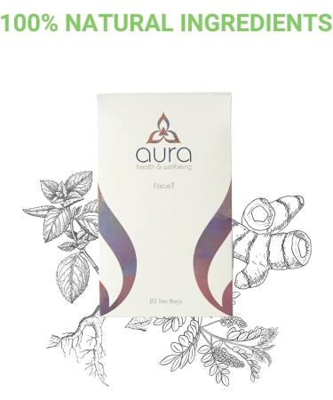  aura FocusT | Aura Herbal Tea | Caffeine-Free Mental Alertness | Focus and Concentration: 20 Tea Bags | Functional Herbal Tea | 100% Natural Ingredients | Vegan and Cruelty-Free | Wellness Tea - Buy Online on GoSupps.com