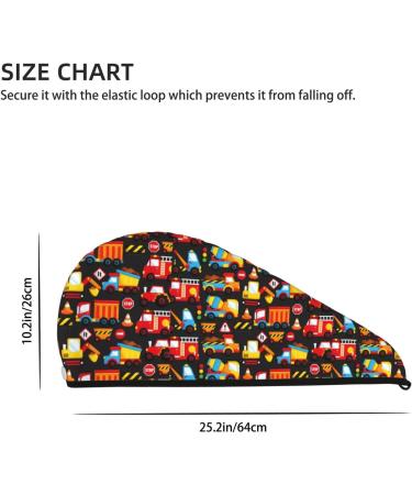 Hair Towel Wrap - Quick Drying Towel Turban with Button for Fast Hair Drying (Construction Truck Design) - International Shipping - Buy Online on GoSupps.com