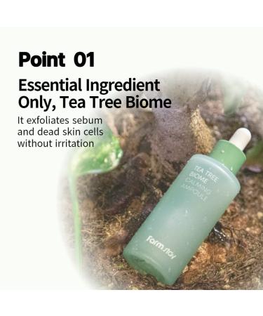 FARMSTAY TeaTree Biome Calming Ampoule - Soothing Face Serum for Sensitive Skin Hydrating Korean Skin Care 1.69 Fl. Oz / 50ml - Buy Online on GoSupps.com