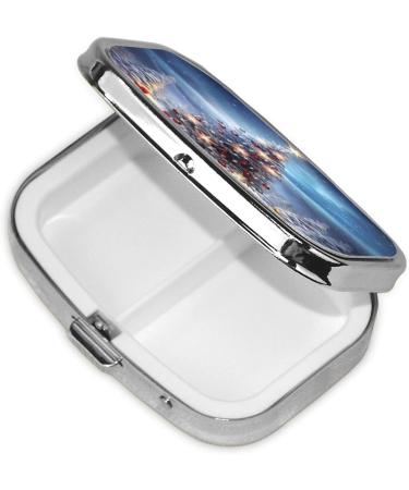 Portable Christmas Trees Printed Square Pill Box | Travel-Friendly Medicine Organizer - Buy Online on GoSupps.com