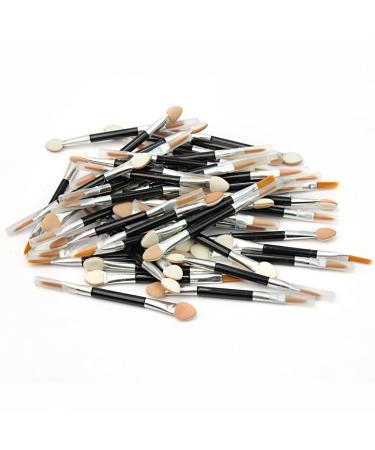 Pinzhi Disposable Eyeshadow Brushes Double Ended 50pcs Oval Sponge Ends